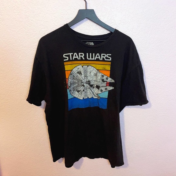 Star Wars Millennium Falcon Han Solo Official Retro Logo T-Shirt Size US XXL - Picture 1 of 4